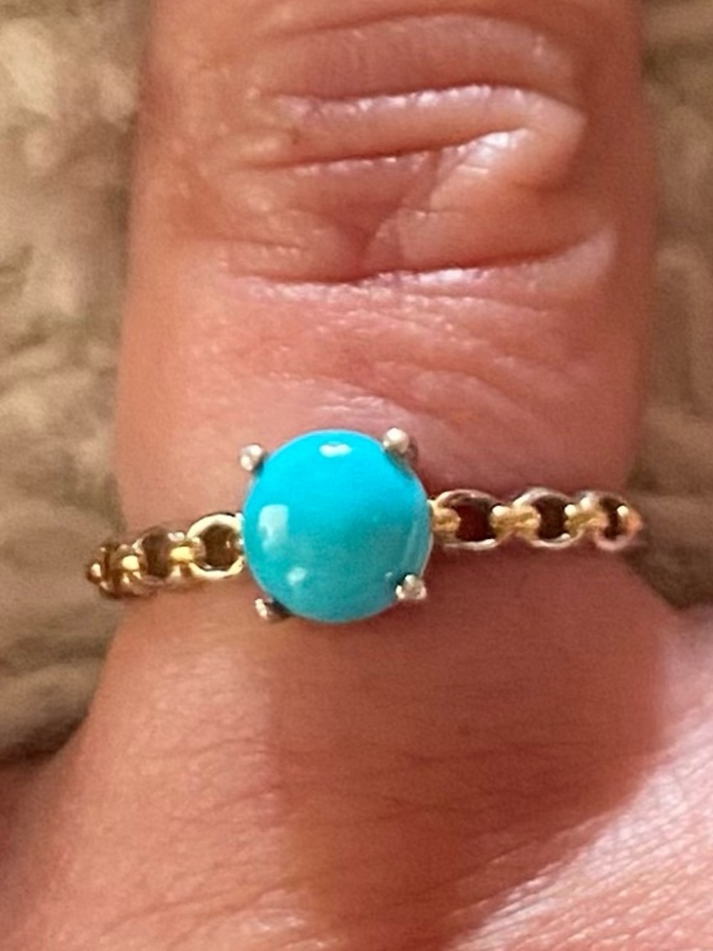 Sleeping Beauty Turquoise Solitaire Ring in .925 Sterling Silver